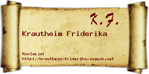 Krautheim Friderika névjegykártya